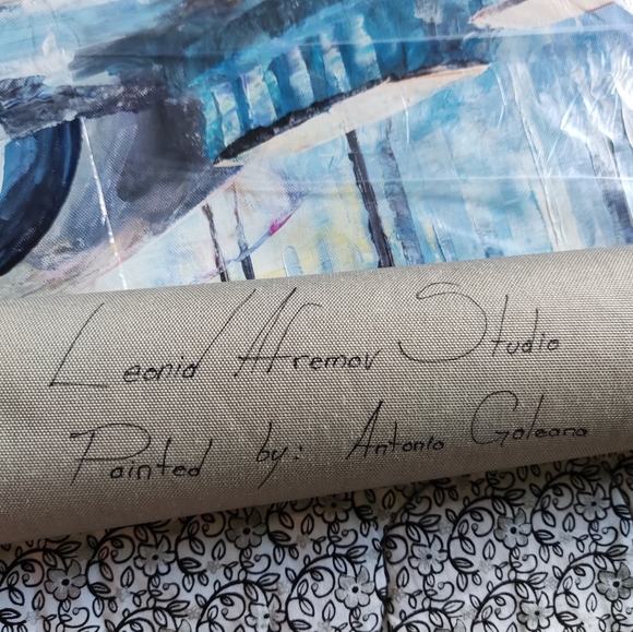 Bicycle in Amsterdam - Palette knife oil painting on canvas by Leonid Afremov - Picture 4 of 7